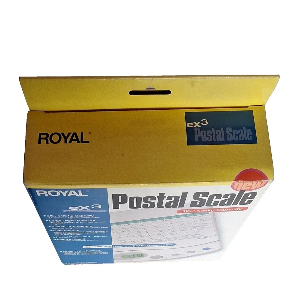 Royal ex3 Postal Scale 3lb/1.36kg Digital Readout, Tare, Hold, Rate Chart